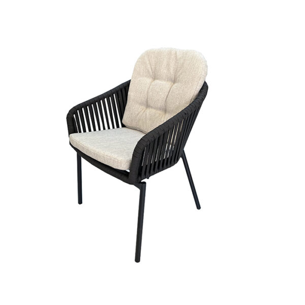 AREZZO DINING CHAIR GREY ROPE WITH BEIGE CUSHION HARTMAN