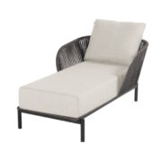 AREZZO LOUNGER GREY ROPE BEIGE CUSHIONS
