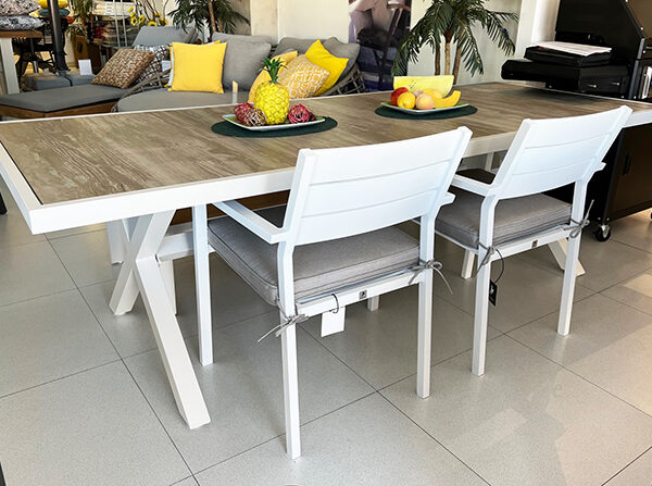 CANTERBURY TABLE 246X95CM WHITE WITH CERAMIC TOP 700x700px
