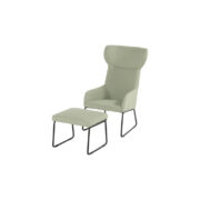 CHRIS LOUNGE CHAIR WITH FOOTSTOOL GREEN
