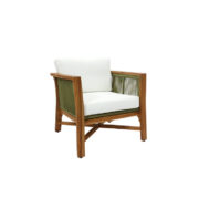 CLEMEONT LOUNGE CHAIR TEAK GREEN ROPE