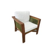 CLEMONT LOUNGE CHAIR GREEN ROPE ALL TEAK 700x700px