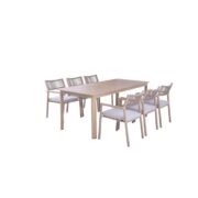 DAKOTA DINING SET ALU NATURAL OAK