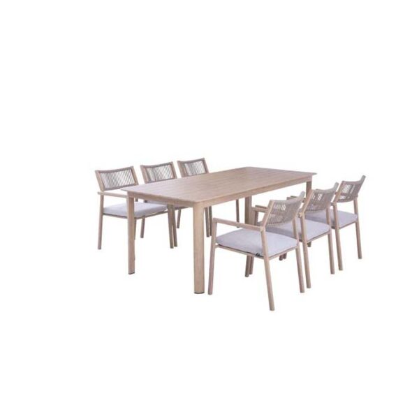 DAKOTA DINING SET ALU NATURAL OAK