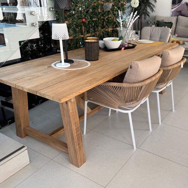 FREMONT-TABLE-246X100CM-TEAK-WOOD-&-CORSICA-&-CAIRO-CHAIR-AMBIANCE-C