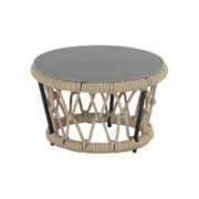 GRECO LOUNGE TABLE 60CM ROPE NATURAL CERAMIC TOP