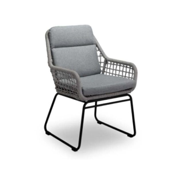 JEROME DINING CHAIR ANTHRACITE WITH GREY ROPE