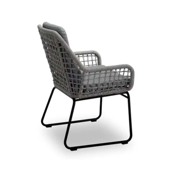 JEROME DINING CHAIR ANTHRACITE WITH GREY ROPE BACK VIEW