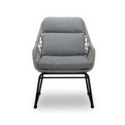 JEROME DINING CHAIR ANTHRACITE WITH GREY ROPE FRONT VIEW