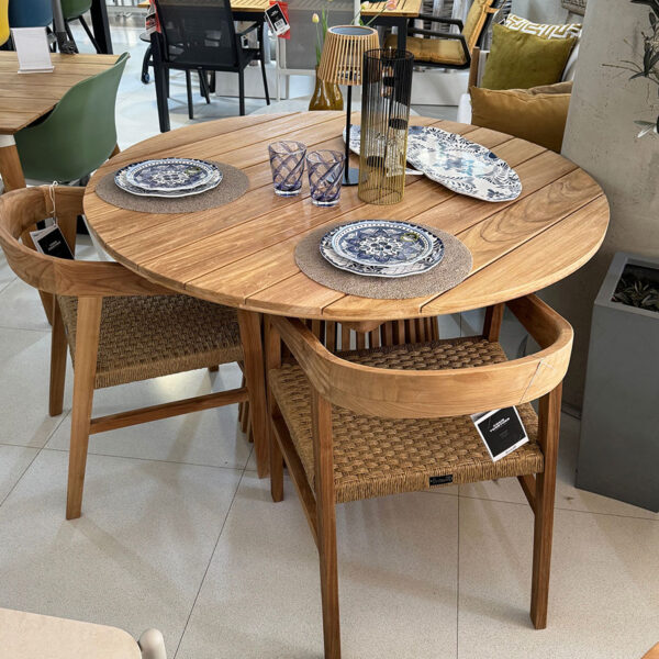 LUNA-TABLE-130CM-TEAK-WOOD-&-ALILA-CHAIR-TEAK-WOOD-B