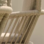 NIKA DINING CHAIR WHITE & LIGHT GREY ROPE CLOSE UP AMBIANCE HARTMAN