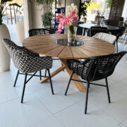 PROVENCE TABLE ROUND 150CM NATURAL TEAK WOOD 700x700px