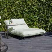 TIM SIDE TABLE & EMMA SUN LOUNGER FRENCH GREEN AMBIANCE HARTMAN