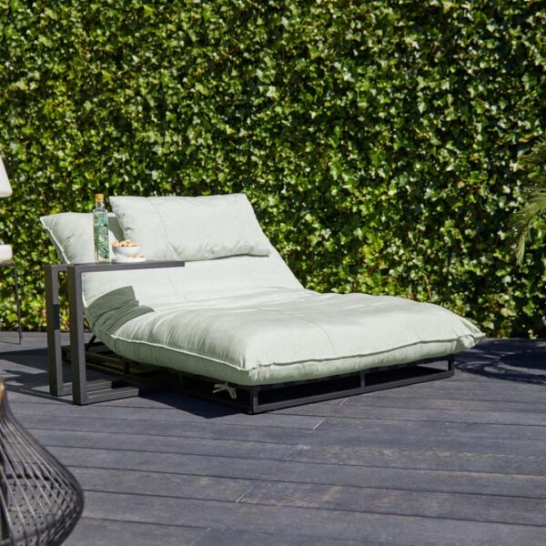 TIM SIDE TABLE & EMMA SUN LOUNGER FRENCH GREEN AMBIANCE HARTMAN