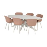 XANDER-TABLE-OVAL-220X120X76CM-WHITE-ALU-&-CERAMIC-TOP-&-LE-SOLEIL-PINK-AMBIANCE-HARTMAN